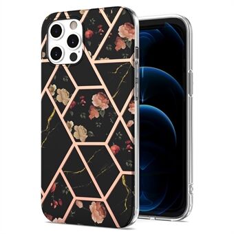 2,0 mm IMD IML-galvanisatie van marmeren TPU-hoes met bloemenpatroon voor iPhone 12/12 Pro