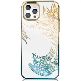 KINGXBAR Phoenix Nirvana Clear Sparkly Strass Galvaniseren PC Schokbestendige Beschermhoes voor iPhone 12/12 Pro 6.1 inch