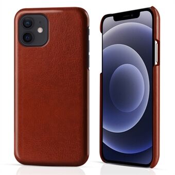 KSQ Retro Crazy Horse Textuur PU Leer Gecoate PC Schokbestendig Robuust en Duurzaam Case voor iPhone 12/12 Pro 6.1 Inch