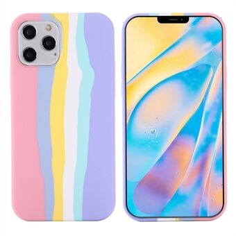 Regenboogstijl vloeibare siliconen beschermhoes voor iPhone 12 6,1 inch / 12 Pro 6,1 inch