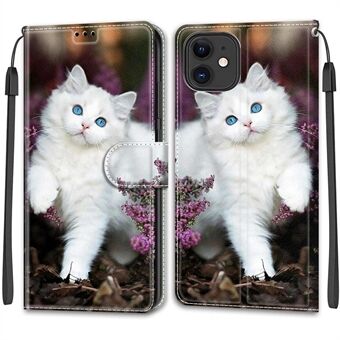 Patroon Afdrukken Kaartsleuven Ontwerp Lederen Telefoon Cover Stand Case voor iPhone 12 6.1 inch/12 Pro 6.1 inch