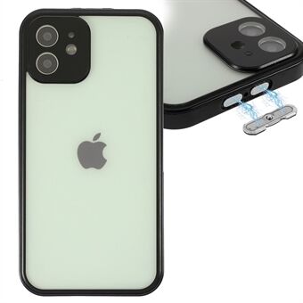 Gehard glas aan de voorkant + achterkant van hard acryl Volledig beschermende telefoonhoes Shell voor iPhone 12 6,1 inch