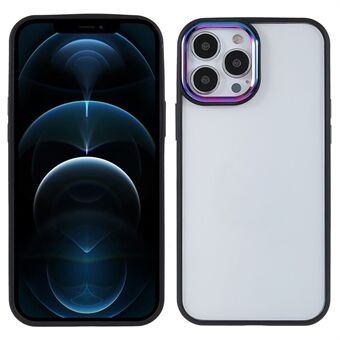 Multicolor galvaniserende metalen camera Lensring Ring achterkant TPU + acryl hybride hoes voor iPhone 12/12 Pro 6,1 inch