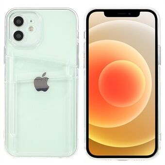 Voor iPhone 12 6.1 Inch Clear Case Beschermende Soft TPU Schokabsorberende Cover met Dual Card Holders