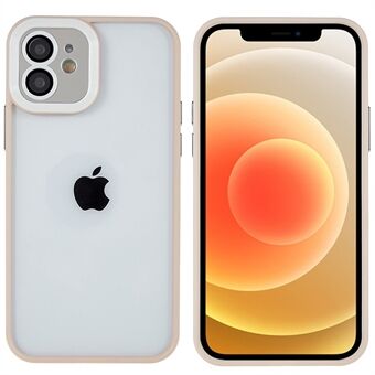 Voor iPhone 12 6.1-inch Schokbestendig Lichtgewicht Dunne Metalen Knoppen Precieze Uitsparing TPU + PC Hybride Case Glanzende Telefoon Cover met Glas Lens Film