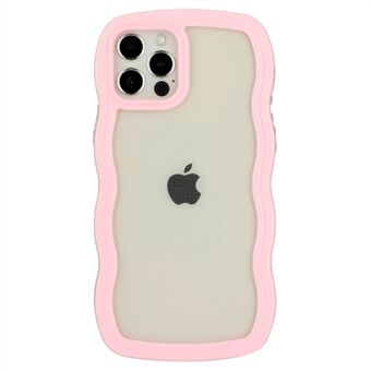 Voor iPhone 12/12 Pro 6.1 inch Golvende Edge Kleur Frame Transparante Achterkant Bump Proof PC + TPU Telefoon Case: