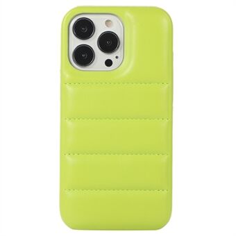 Voor iPhone 12/12 Pro 6.1 inch Effen Kleur Down Soft Touch Jas 3D Cover PU Leer Gecoat PC Anti-slijtage Telefoon Case