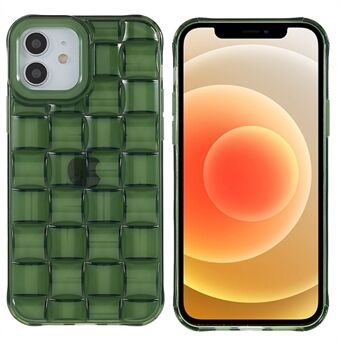 Voor iPhone 12/12 Pro 6.1 inch Schokbestendig Versterkte Hoeken Achterkant Geweven Textuur Zachte TPU Telefoon Beschermhoes: