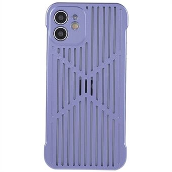 Voor iPhone 12 6.1 inch Hollow-out Hard PC Galvaniseren Anti-val Anti-slijtage Telefoon Case Warmteafvoer Precieze Uitsparing Shell