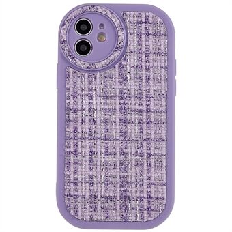 Slanke telefoonhoes voor iPhone 12 6,1 inch canvas PU lederen TPU-hoes beschermende telefoonhoes