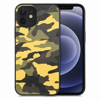 Voor iPhone 12 6,1 inch camouflage telefoonhoes Precieze uitsparing PU-leer + pc + TPU-beschermhoes