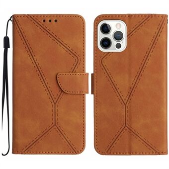 HT05 Wallet Cover voor iPhone 12 / 12 Pro 6.1 inch Skin-touch Volledig verpakte telefoonhoes PU lederen omhulsel