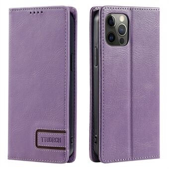 TTUDRCH Style 007 Voor iPhone 12 / 12 Pro RFID Blocking Phone Wallet Case PU Leather Stand Phone Cover