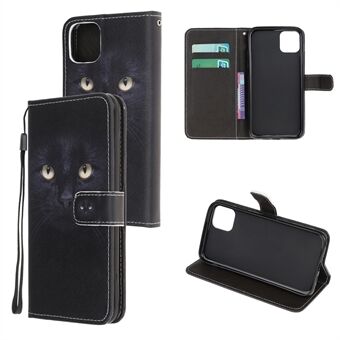 Printstijl Cross Skin lederen beschermhoes met riem voor iPhone 12 Pro 6,1 inch