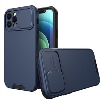 Antislipontwerp Goede glijdende cameralensbescherming Schokbestendig telefoonhoesje voor iPhone 12 Pro - donkerblauw