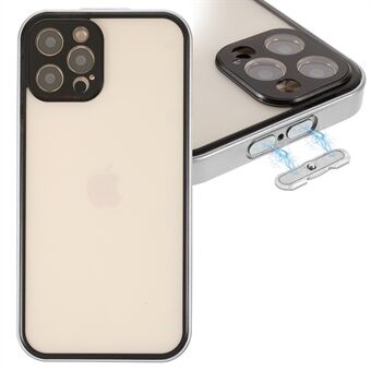 Transparante voorkant van gehard glas + hard acryl achterpaneel met volledige dekking Hybride hoes Magnetische absorptietelefoonhoes voor iPhone 12 Pro 6,1 inch