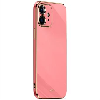 XINLI for iPhone 12 Pro 6.1 inch TPU Protective Cover Precise Lens Cutout Phone Back Case with Electroplating Golden Edge