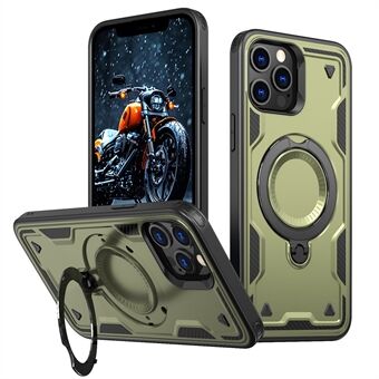 Voor iPhone 12 Pro / 12 Hoes Compatibel met MagSafe Militaire Bescherming PC+TPU Kickstand Telefoonhoesje