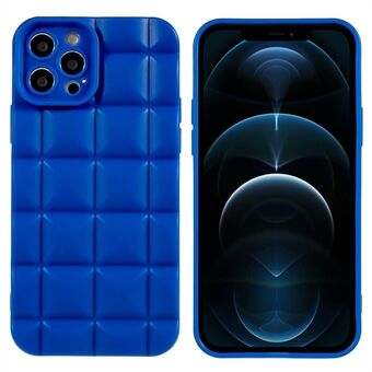 Voor iPhone 12 Pro 6.1 inch Precieze Uitsparing Telefoon Case Creative Rhombus Textuur Wave Bolle Oppervlak Flexibele TPU Telefoon Cover