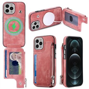 Voor iPhone 12 Pro 6,1 inch magnetische hoes antikras PU- Scratch TPU telefoonhoes portemonnee standaard telefoonhoes