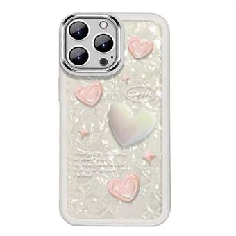 Voor iPhone 12 Pro TPU + gehard glas telefoonhoes 3D hartvormige lensbeschermer telefoonhoes