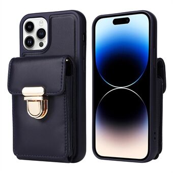 Voor iPhone 12 Pro Meerdere kaartsleuven Kickstand Case PU-leer gecoate TPU Crossbody-telefoonhoes