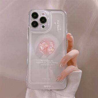 Voor iPhone 12 Pro Transparante telefoonhoes Crystal Bowknot Decor Flexibele TPU-achterkant