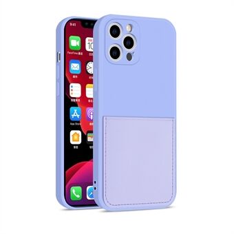 Zachte TPU-telefoonhoes met PU-leren kaartsleuf voor iPhone 12 Pro Max 6.7 "