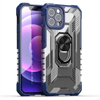 RUGGED SHIELD Armor Kickstand Ontwerp Ondersteuning Draadloos opladen PC + TPU-beschermhoes voor iPhone 12 Pro Max 6.7 Inch