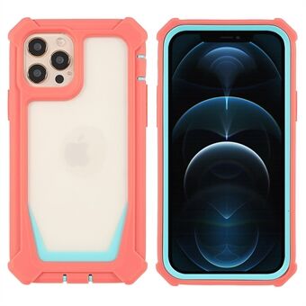 Voor iPhone 12 Pro Max 6,7-inch zacht TPU-frame + duurzame achterkant van acryl Case Valbestendige verwijderbare 2-in-1 telefoonhoes