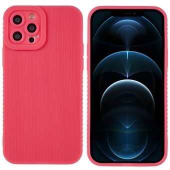 Voor iPhone 12 Pro Max 6.7 Inch Tandenstokers Textuur TPU Case Antislip Rechte Edge met Precieze Uitsparingen Telefoon Cover