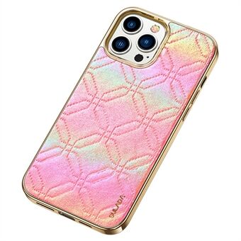 SULADA voor iPhone 12 Pro Max 6.7 inch bedrukt kleurrijke PU-leer gecoat schokbestendig TPU achterkant shell galvaniseren Edge mobiele telefoon cover