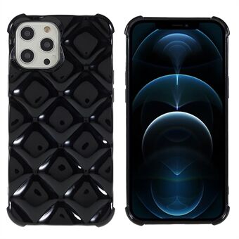 Voor iPhone 12 Pro Max 6.7 inch Geweven Textuur Zachte TPU Glossy 3D slijtvaste Dikker Hoeken Anti-drop Telefoon Case