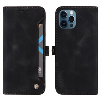 YIKATU YK-002 Skin-touch gevoel PU lederen portemonnee hoesje voor iPhone 12 Pro Max 6,7 inch, ondersteunende Stand Shell buitenste kaartsleuf Anti- Scratch telefoon Shell Cover