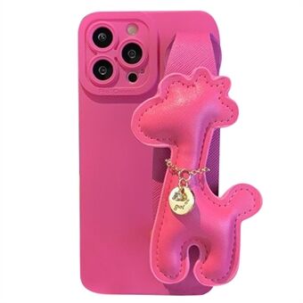 Anti-drop telefoonhoes voor iPhone 12 Pro Max 6,7 inch lichtgewicht zachte TPU telefoonhoes met giraffe polsband