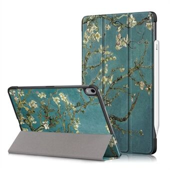 Patroon print Tri-fold Stand PU lederen magnetische hoes met automatische slaap / waak voor iPad Air (2020)