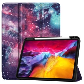 Patroonafdruk Tri-fold Stand PU lederen tablethoes Smart Pen Case voor Apple iPad Pro 11-inch (2021)