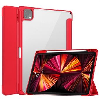 Transparant TPU + PU-leer Tablet Achterkant Case Shell- Stand met pennenhouder voor iPad Pro 11-inch (2021)