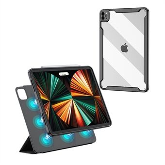 Voor iPad Pro 12.9 (2022) / (2021) / (2020) / (2018) Afneembare magnetische achterkant van de behuizing Schokbestendig PU-leer Tablet Stand Cover