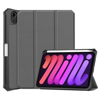 Drievoudige Stand PU-leer Smart Tablet Cover-beschermer met pennensleuf voor iPad mini 6 (2021)