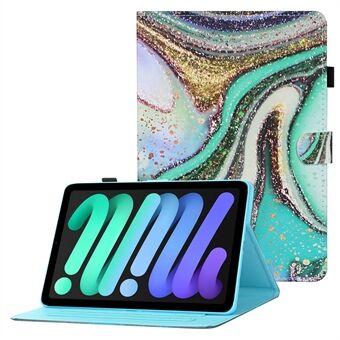 Patroon Print Stitch Line Kaartsleuven Lederen Beschermende Tablet Cover Stand Case voor iPad mini (2021)