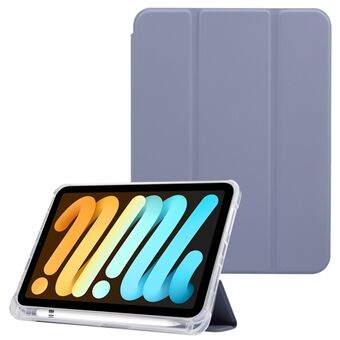 Skin Touch Feeling Tri-fold Stand PU lederen tablet beschermhoes Shell met balpen voor iPad mini (2021)