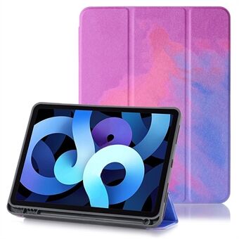 Patroondruk Tri-fold Stand PU lederen tablethoes met pen voor iPad mini (2021)