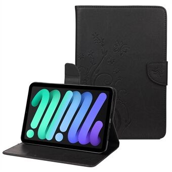 Vlinderbloem bedrukt volledig beschermend lederen hoesje Stand Wallet Cover voor iPad mini (2021)