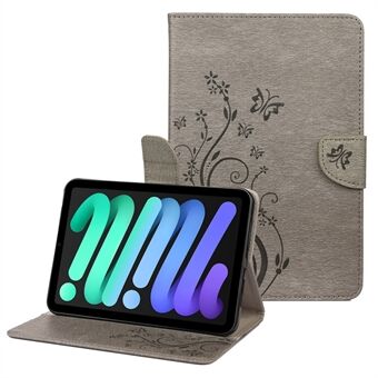 Vlinderbloem bedrukt volledig beschermend lederen hoesje Stand Wallet Cover voor iPad mini (2021)