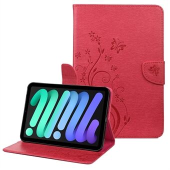 Vlinderbloem bedrukt volledig beschermend lederen hoesje Stand Wallet Cover voor iPad mini (2021)