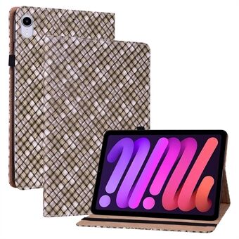 Folio Flip Woven Texture Drop-proof PU lederen tablet beschermhoes voor Apple iPad mini (2021)