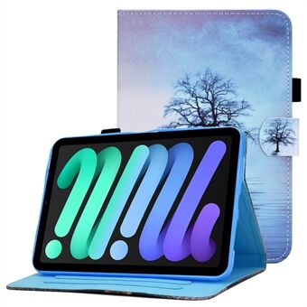 Voor iPad mini (2021) Patroonafdrukken PU-lederen hoes Stand Folio-hoes met kaartsleuven en potloodhouder