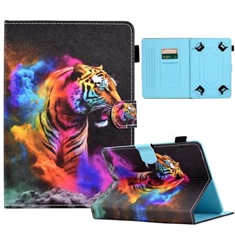 Voor 7,5-8,5 inch tablet Smart PU-lederen flipcover met patroonafdruk Stand Case met kaartsleuven