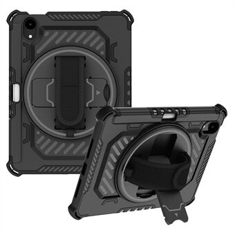 Voor iPad mini (2021) Type-A pc + TPU-tablethoes Draaibare standaard Handriem Tablethoes